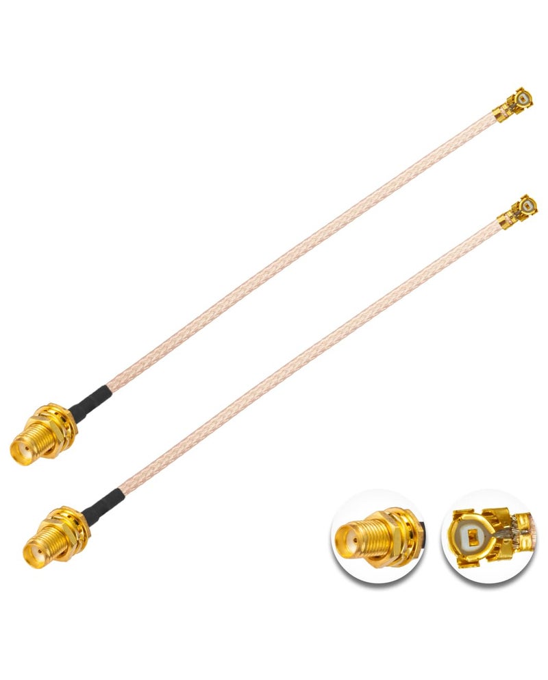 POBADY 2PCS U.F.L1 to SMA Female Low Loss Coaxial Cable 10" /25CM U.F.L1 RG178 RF Coaxial Pigtail Cable for Wireless Routers Mini PCIE Network Cards PCI Wi-Fi WAN Repeater - Image 1